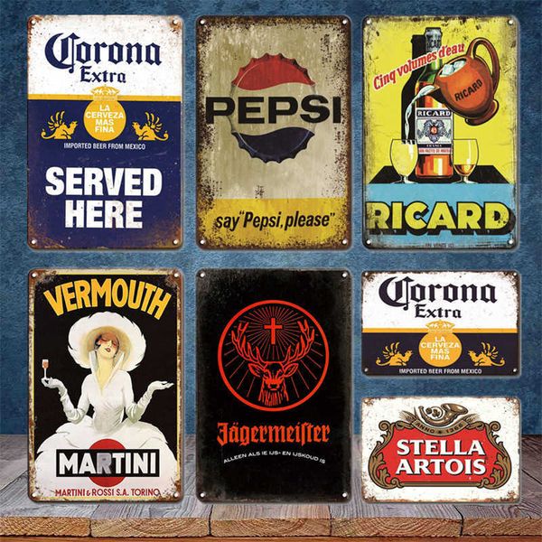 Fondos de pantalla ic Beer Metal Poster Cartel de chapa Vintage Kitchen Club Man Cave Bar Placa de pared Placas decorativas Retro Home Living Room Decor J230224