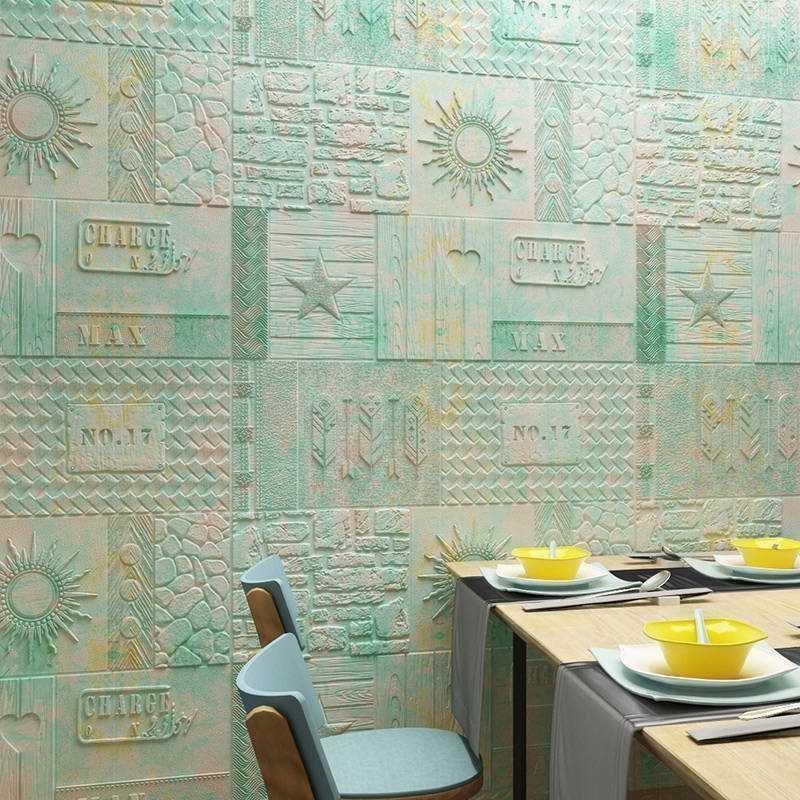 Wallpapers Industrial Wind 3D Stereo Self-adhesive Wall Sticker Decorative Wallpaper Waterproof And Anti-collision DIY Creative