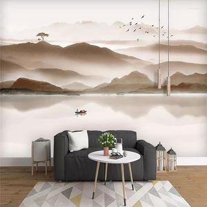 Fondos de pantalla Tinta Concepto de paisaje Pintura decorativa Producción profesional Murales Papel tapiz Venta al por mayor Cartel personalizado Po Pared