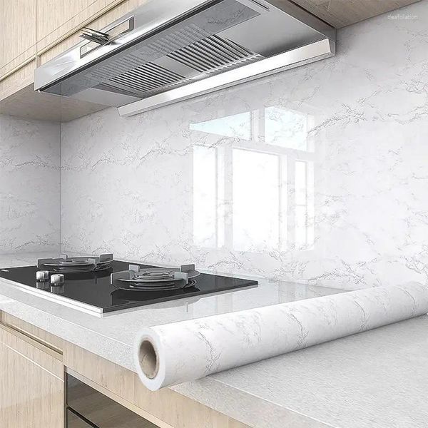 Fonds d'écran Décor de cuisine Papier peint imperméable à l'huile Papier peint à décoller et à coller en rouleau Autocollants muraux auto-adhésifs en vinyle pour la maison