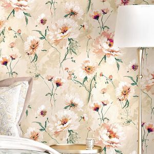 Fonds d'écran Corée Vintage Pastoral Floral Papier Peint 3 D Rétro Chambre Salon Canapé TV Fond Maison Deor Couverture Murale Fleur