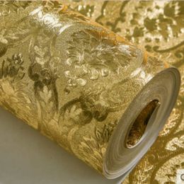 Behang Luxe Klassiek Goud Behang Rol Slaapkamer Woonkamer Reliëf Damast Behang Glitter Behang Goudfolie papel de parede 230928