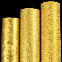 Fonds d'écran de luxe en papier d'or de luxe Papier peint Stripe Metallic paille