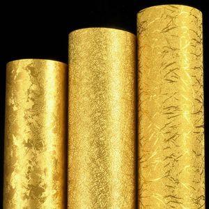 Wallpapers luxe gouden folie behang streep metallic glitter reflecterende KTV Bar Decor Waterdichte wallpapierbedekkingen