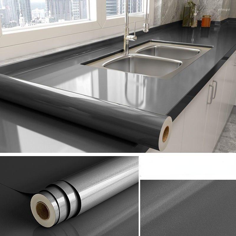 Wallpapers Marble Kitchen Oil Aluminum Foil Stickers High-temperature Wallpaper Waterproof Adhesive Furniture Renovation