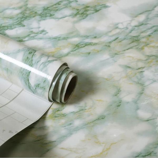 Fonds d'écran en marbre auto-adhésif peigne et papier de contact amovible de bâton pour comptoirs de cuisine de salle de bain salon rol