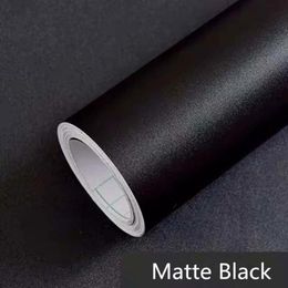 Fonds d'écran Matte Noir auto-adhésif contact Papier Tiroir Peel Stick Tableau amovible Décoration Moderne Fond d'écran Papel pared