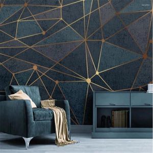 Fonds d'écran Milofi Creative Geometric Lines modernes minimalistes abstraits légers de luxe Mur