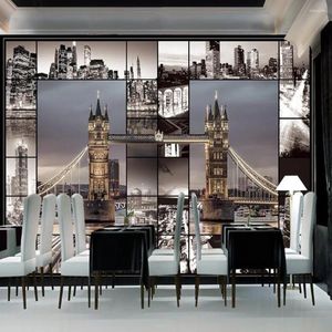 Wallpapers Milofi Custom Do Not 3D UK Londen Architectuur Retro Grote TV Achtergrond Wallpaper Muurschildering