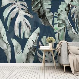 Fonds d'écran Milofi personnalisé grand papier peint 3D mural médiéval plante tropicale feuille plantain fond décoration murale