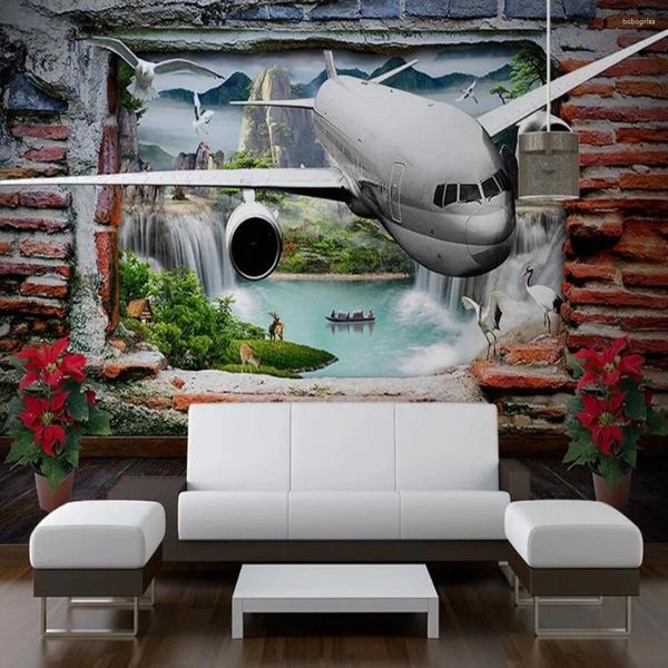 Fonds d'écran Milofi personnalisé grand papier peint mural 3D avion stéréo fond