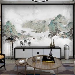 Wallpapers Milofi Custom Large Wallpaper Mural 3d Modern Simple Ink Landscape Marble Achtergrond