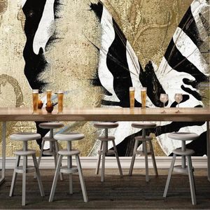 Wallpapers Milofi Custom Large Wallpaper Mural 3d Black and White Modern Butterfly Abstract Art Achtergrond
