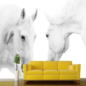 Wallpapers milofi aangepaste grote behang muurschildering wit paarden pography achtergrond muur decoratief schilderen