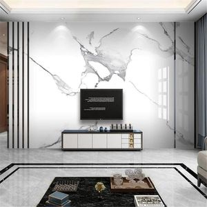 Wallpapers Milofi Custom Wallpaper Mural High-end Slab Stone Marmeren Patroon Jazz Wit achtergrond Wall Oosters