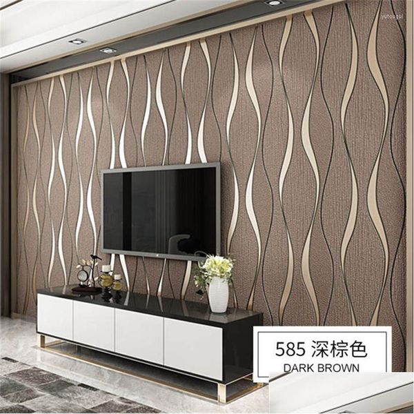 Fonds d'écran Moderne 3D Trois-Nsional Water Ripple Non-tissé Papier peint Décor à la maison TV Fond Stickers muraux Papier Peint Drop Livraison Dhw0Y