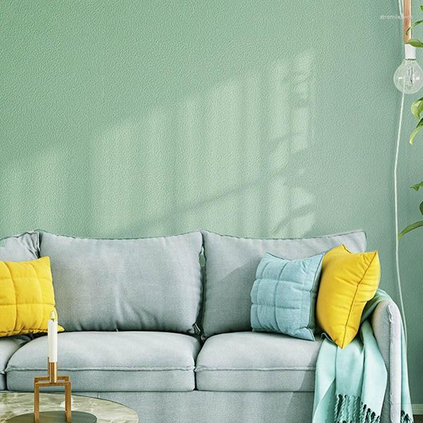 Fondos de pantalla Decoración moderna Dormitorio engrosado Fondo Pared Color Sólido Terciopelo Papel tapiz Hogar Morandi Simple