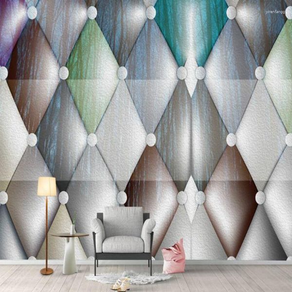 Fonds d'écran moderne géométrique minimaliste losange mur fond papier peint pour chambre amélioration de la maison peinture murale papier de soie