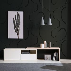 Fonds d'écran Moderne Minimaliste Gris Foncé Noir Vague Motif Papier Peint Salon Chambre TV Canapé Fond Applique Murale De Luxe Papier Peint