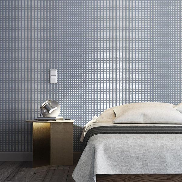 Papel tapiz moderno no tejido creativo 3D dorado bronceado a cuadros papel tapiz nórdico sala de estar estudio dormitorio Fondo papeles tapiz decoración del hogar