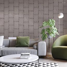Fondos de pantalla Moderno Nordic 3D Faux Brick Wallpaper Rollo PVC Retro Industrial Loft Papel de pared de lujo Negro Gris Impermeable Lavable