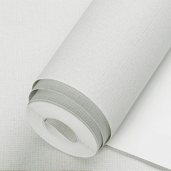 Fonds d'écran Moderne Plaine Solide Couleur Lin Papiers Peints Décor À La Maison Non Tissé Chambre Salon Gris Blanc Grasscloth Papier Peint Rouleau