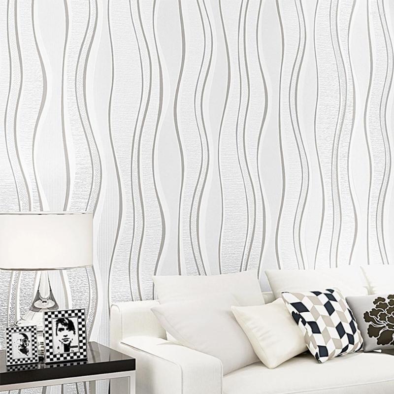 Wallpapers Modern Simple 3D Striped Wallpaper For Walls Decor Living Room Sofa TV Background Decoration Wall Papers White