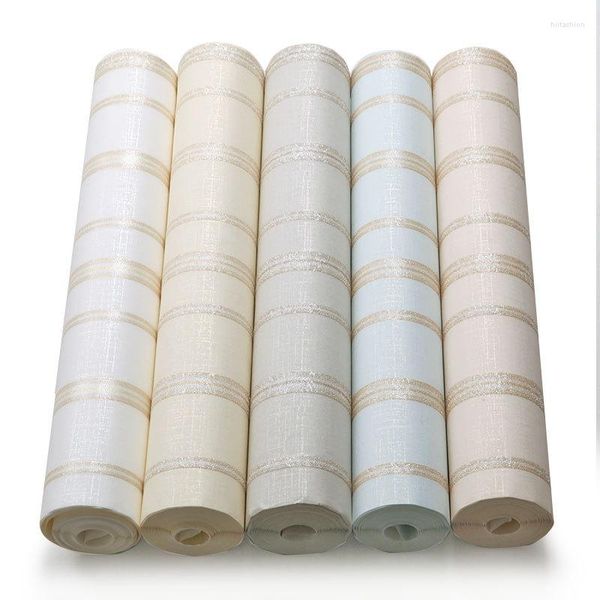 Fonds d'écran Moderne Simple Bande 3D Papier Peint Non Tissé Tissu Concave Convexe Ligne Fine Chambre Salon U137