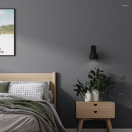 Wallpapers moderne eenvoudige stijl solide kleur grijs behang slaapkamer woonkamer tv -bind achtergrond muurpapier huisdecor papieren peint