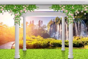 Wallpapers Modern Wallpaper 3D Custom Waterfall Landscape Murals Living Room Decoratie Sofa Achtergrondrol