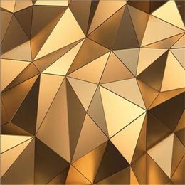 Wallpapers Modern Wallpaper for Living Room 3d Stereo Abstract Architectural Space Golden Geometric
