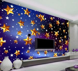 Fonds d'écran Fond d'écran moderne pour le salon fantastique romantique étoilé ciel stéréo fond de décoration murale peinture