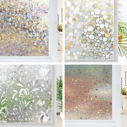 Wallpapers Mulsize Rainbow Window Film 3D Ecologie Niet Giftig Glas Vinyl voor Thuis Static Cling Stained Isolatie Sticker 230625