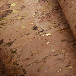 Fonds d'écran MY WIND 0.91 5.5M / Roll Gold Metallic Autumn Glory Luxury 3D Design Home Decor Cork Wallpaper