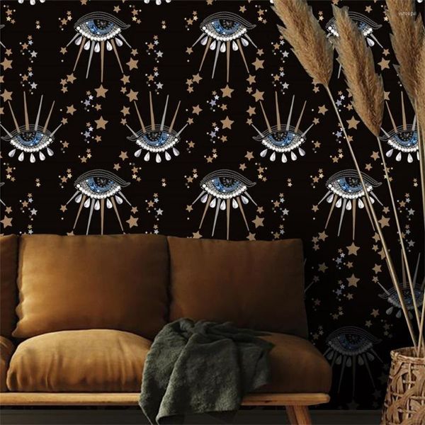 Fondos de pantalla Mystical Eye Star Wallpaper Muebles espirituales Pegatinas Papel de contacto glamoroso para tocador Dormitorio Baño Decoración del hogar