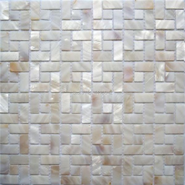 Fondos de pantalla Natural Madre de perla Mosaico Azulejo para decoración del hogar Backsplash y pared del baño 1 metro cuadrado / lote AL104196T