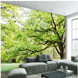 Fonds d'écran paysage naturel grand arbre 3d papier peint moderne minimaliste salon décoration murale chambre petite mur