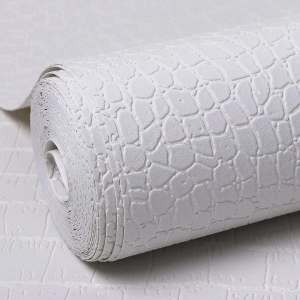 Fondos de pantalla Nordic 3D No tejido Blanco Imitación de cuero de cocodrilo Papel tapiz Luz Tienda de ropa de lujo Dormitorio Sala de estar Papeles de pared Rollo