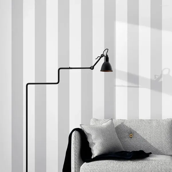 Fondos de pantalla Nordic Grey Wtite VERTICAL Strip Papeles de pared Decoración del hogar Sala de estar