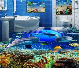 Fonds d'écran Ocean World 3D Stéréoscopique chambre à coucher de salle de bain Planchers de salle de bain Place en PVC imperméable
