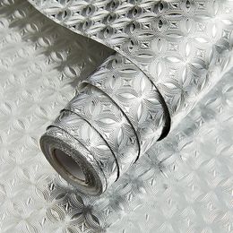 Wallpapers oliedichte waterdichte keukenstickers aluminium folie vochtbestendige zelfklevend behang verwijderbare kachelsticker