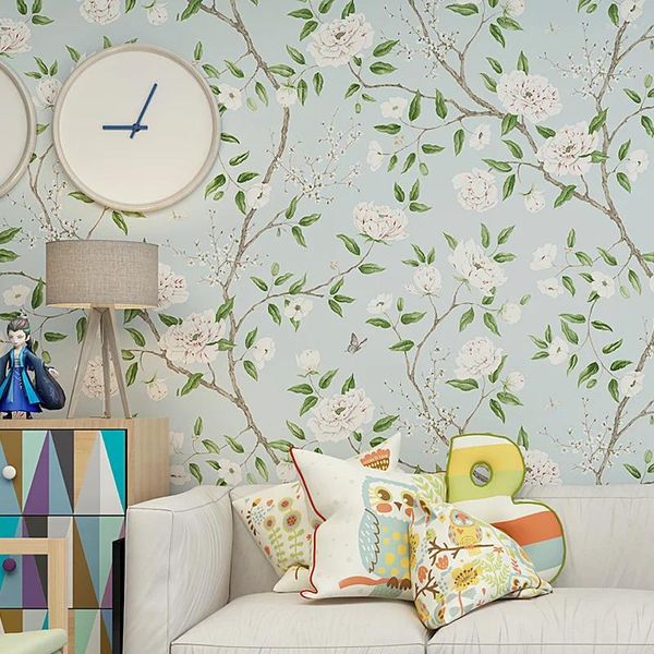 Fondos de pantalla Papel De Pare Big Floral 3D Papeles de pared Decoración para el hogar Mural Flor Wallpaper Rollo Sala de estar Dormitorio Decoración Papier Peint