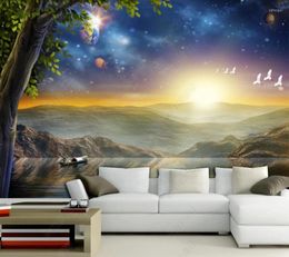 Wallpapers Papel de Parede Aesthetic Starry Wonderland Achtergrond Muur 3D Wallpaper Mural Living Room Home Decor