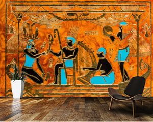Fondos de pantalla Papel de parede Antiguo Egipto Tribal Vintage Papel tapiz 3D Sala de estar Dormitorio Cocina Papeles de pared Decoración para el hogar Bar Mural