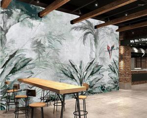 Papiers peints Papel De Parede personnalisé oiseau palmier papier peint Mural salon Tv mur chambre décor à la maison