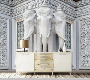Fonds d'écran Papel De Parede Européen 3D Stéréo Bâtiment Éléphant Décoration Papier Peint Mural Salon Chambre Papiers Peints Décor À La Maison