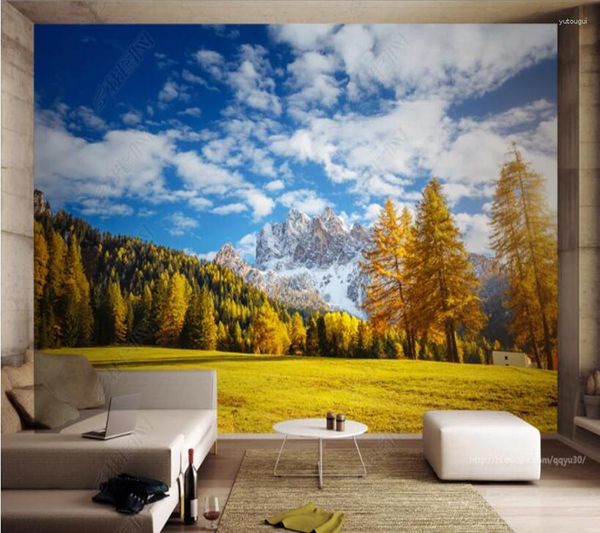 Fonds d'écran Papel De Parede italien forêt alpine paysage 3d papier peint Mural salon chambre papiers peints décor à la maison