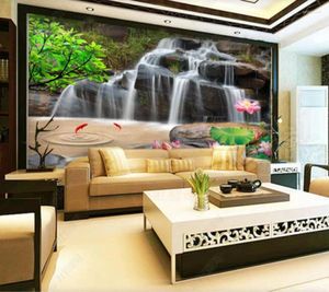Papiers peints Papel De Parede loisirs pierre montagne cascade paysage salon chambre Sushi boutique Restaurant Mural décor à la maison