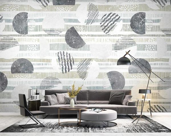 Fonds d'écran Papel De Parede Lignes abstraites modernes géométriques 3D Papier peint mural pour salon canapé TV mur chambre papiers décor à la maison