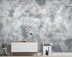 Fonds d'écran Papel De Parede Moderne Plante Tropicale Feuilles Papier Peint Géométrique Salon Canapé TV Mur Chambre Cuisine Papiers Décor À La Maison